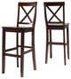 X-Back Stools, Set of 2, Mahogany, Bar Height