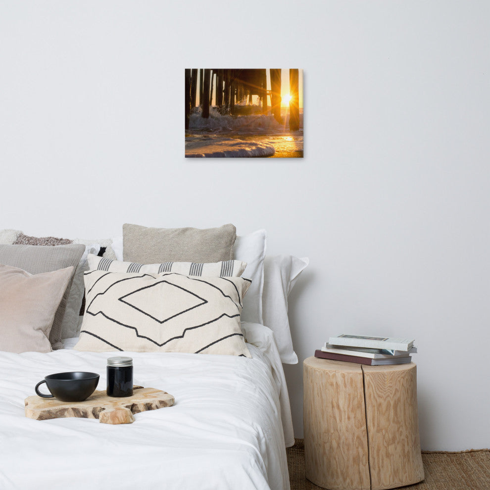 Sea Foam In The Sunlight Coastal Landscape Canvas Wall Art Print, 18" X 24"
