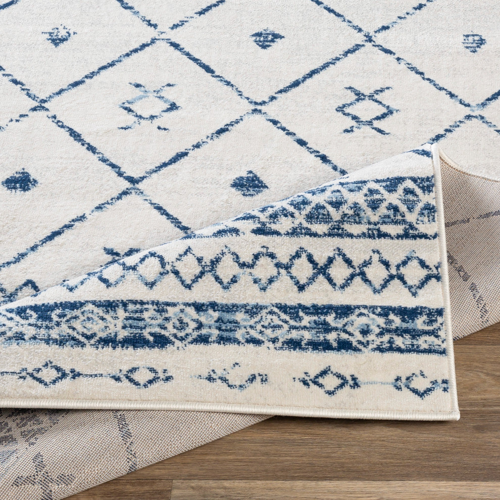 Surya Roma ROM-2339 9'x12'3" Rug, Dark Blue/Denim/Light Gray/White