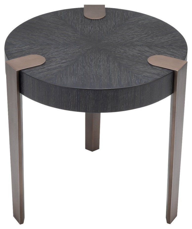 Charcoal Gray Oak Veneer Side Table | Eichholtz Oxnard