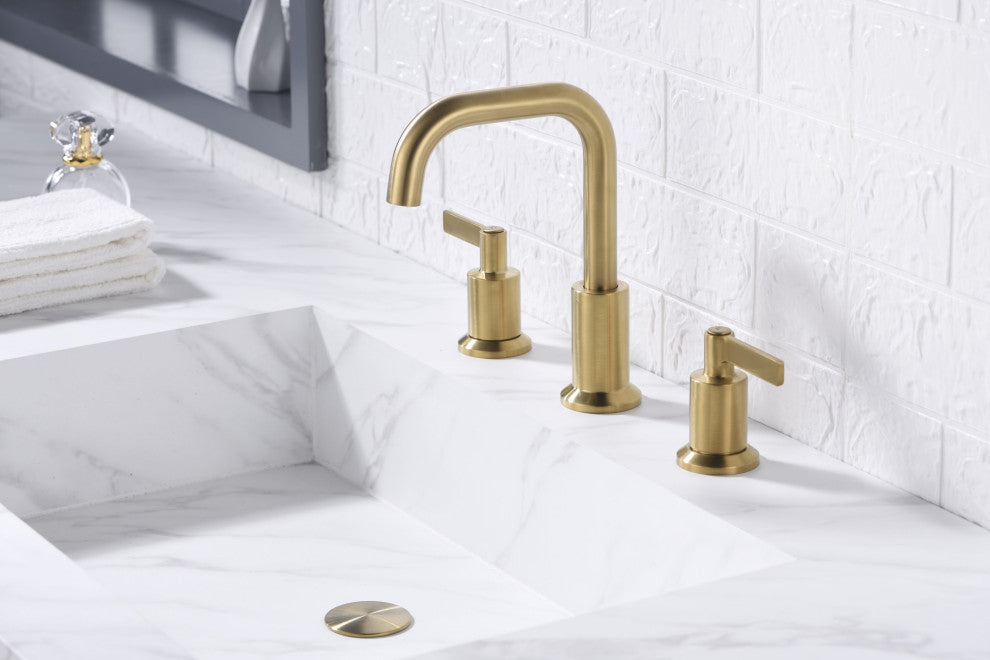 Ultra Faucets UF5700X Two Handle Bathroom Widespread Faucet, Brushed Gold