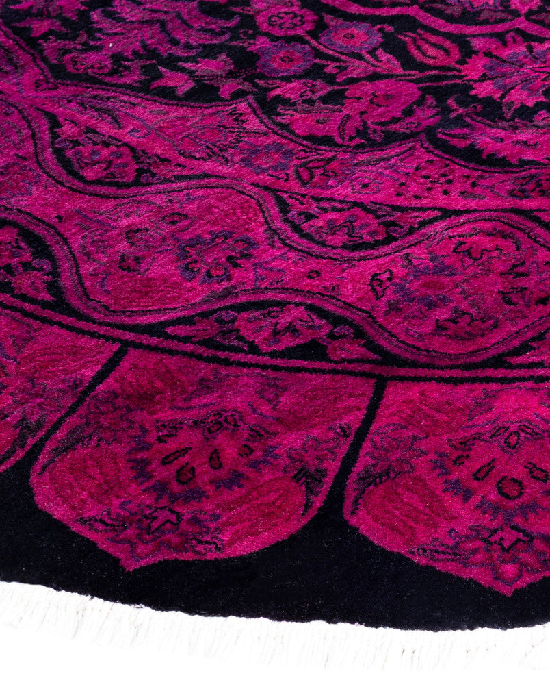 Overdyed One-of-a-Kind Hand-Knotted Area Rug Purple, 8' 1" x 8' 3"
