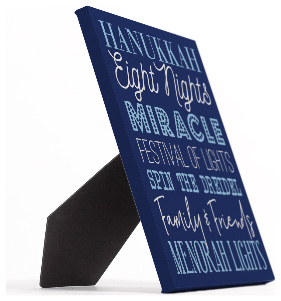 Hanukkah Words 8"x10" Easelback Canvas