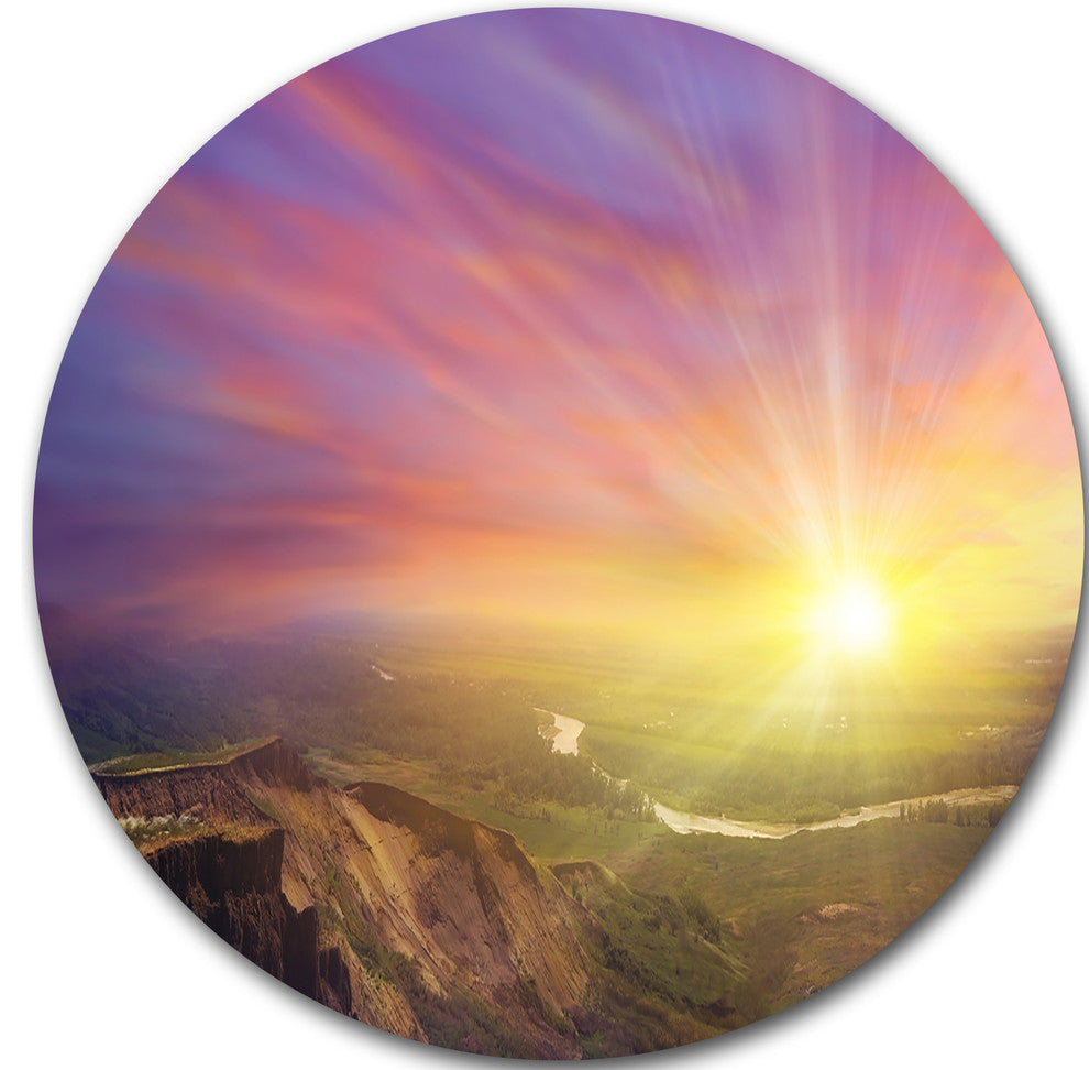 Scintillating Sunset, Photography Disc Metal Wall Art, 36"