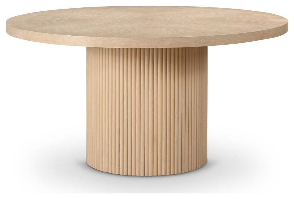 Belinda Beech Wood Dining Table, Natural, 59"Wx59"Dx30" H