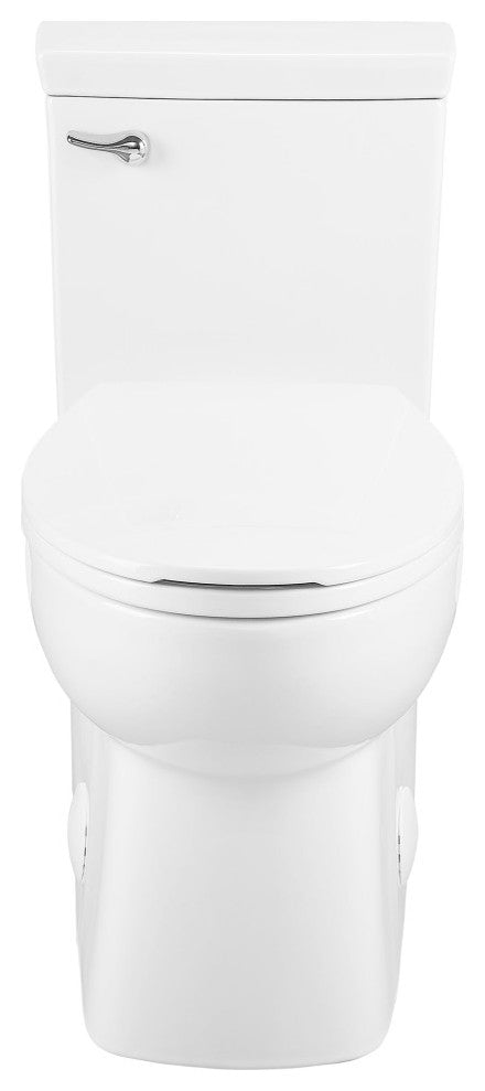 Classe One-Piece Toilet with Front Flush Handle 1.28 GPF, Glossy White
