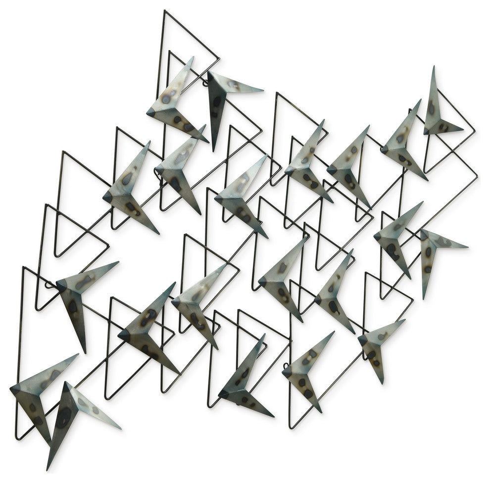 "Arrows" Hand Painted Etched Metal Wall Sculpture