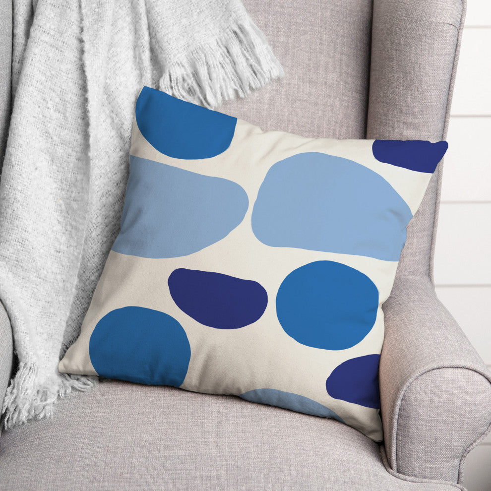 Blue Abstract Shapes 1 16x16 Spun Poly Pillow