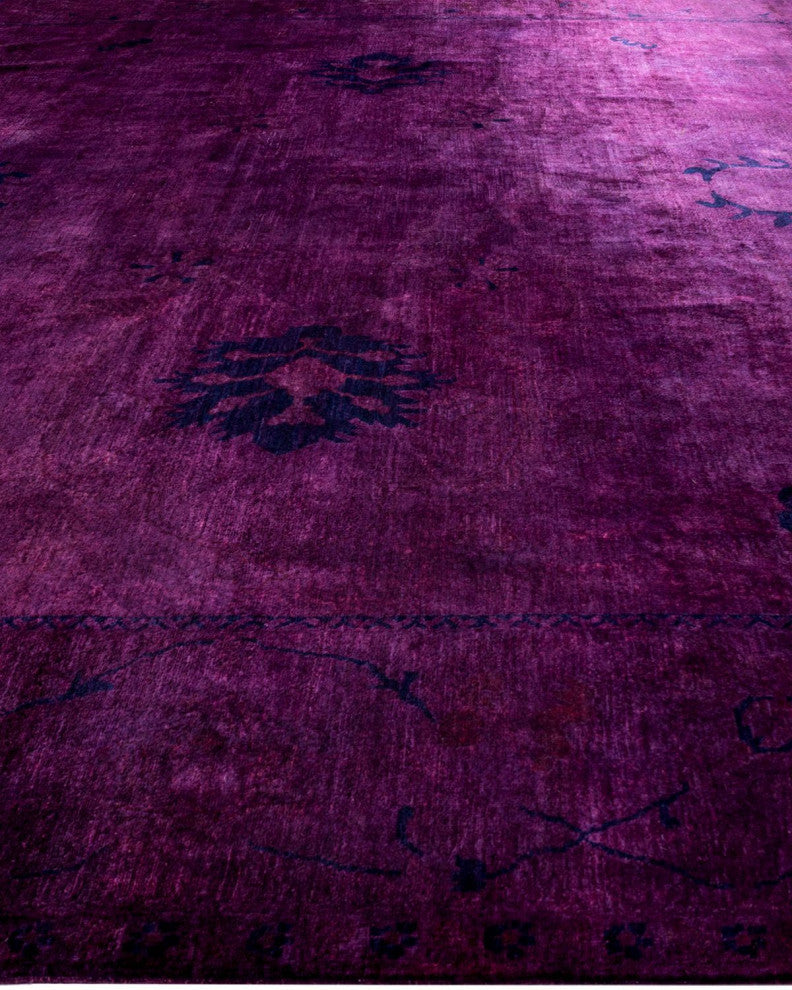 Vibrance, One-of-a-Kind Hand-Knotted Area Rug Purple, 12'0"x14'5"