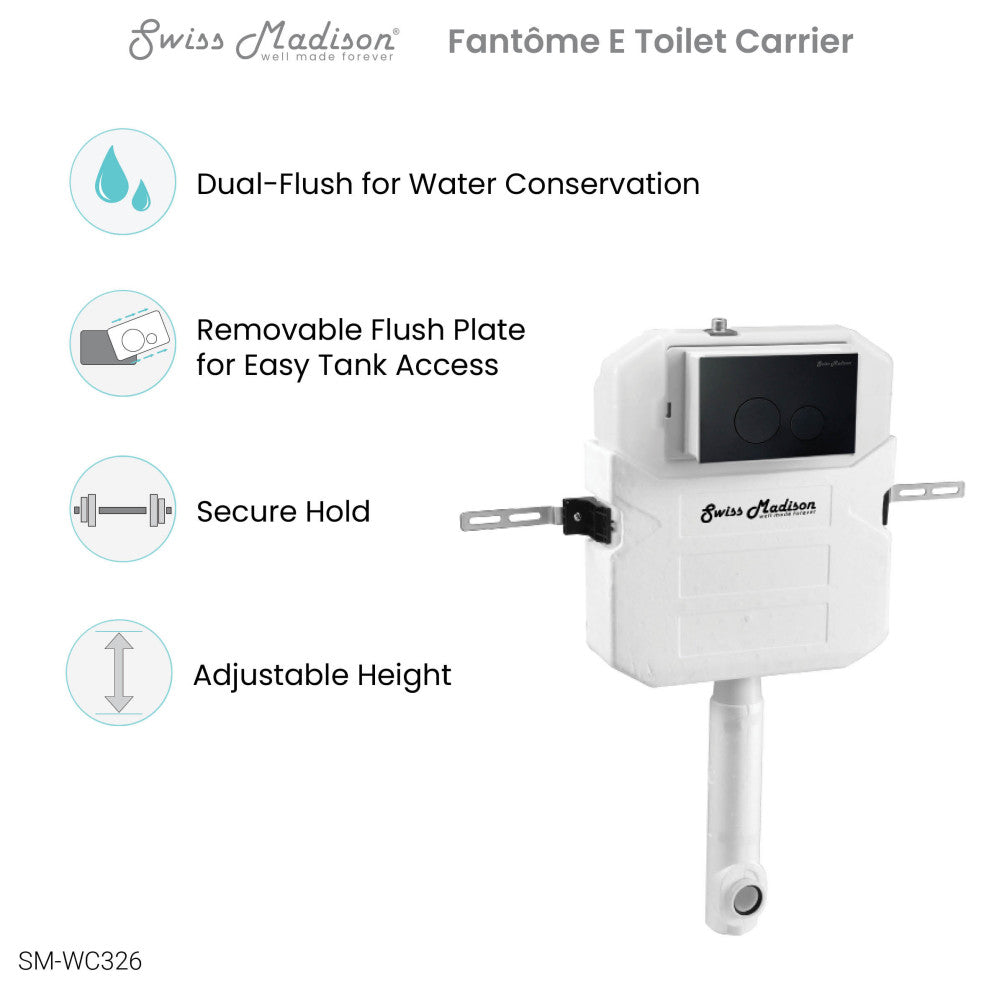 2x6 Concealed In-Wall Toilet Tank Carrier System for Back to Wall Toilet