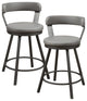Catania Metal Swivel Counter Height Chair in Gray (Set of 2)