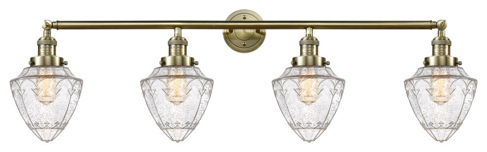 Innovations 215-AB-G664-7 4 Light Bath Vanity Light, Antique Brass