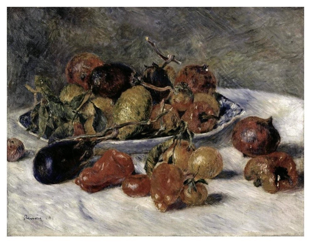 "Mediterranean Fruits" Digital Paper Print by Pierre-Auguste Renoir, 38"x30"