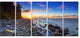 "Baltic Sea and Orlowo Cliff at Sunrise" Wall Artwork, 5 Panels