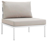 Harmony 8-Piece Outdoor Aluminum Sectional Sofa Set, White Beige