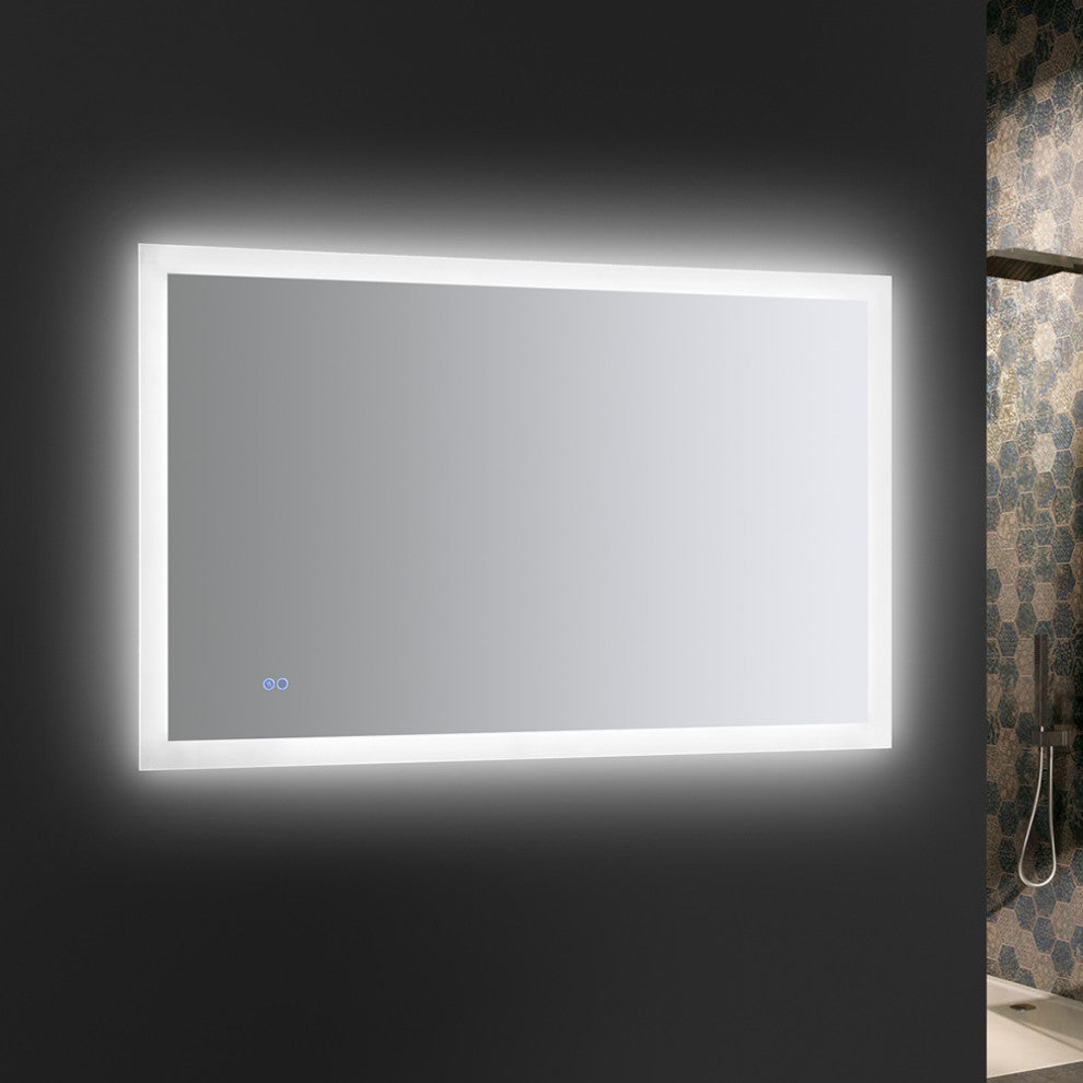 Angelo Bathroom Mirror With Halo Style LED Lighting and Defogger, 48"x30"