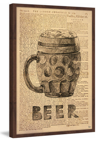 "Beer Stein" Framed Painting Print, 12"x18"