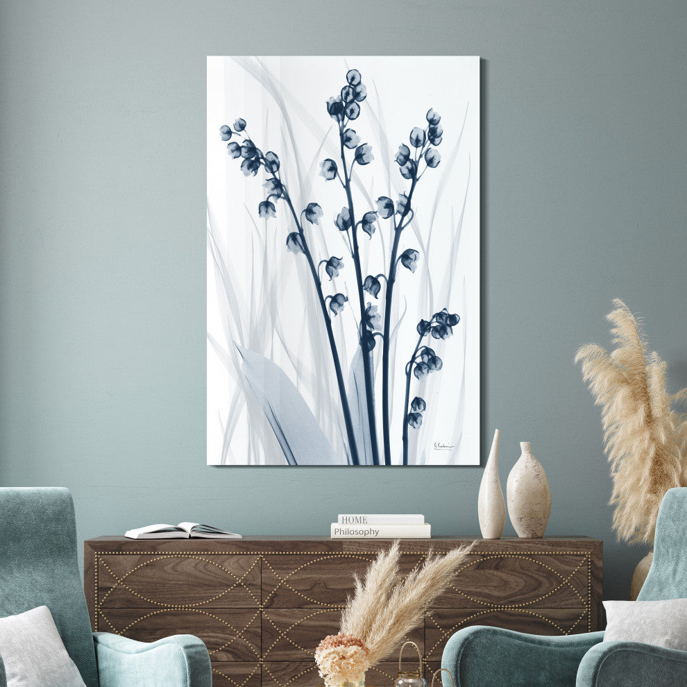 "Radiant Blues 1" Frameless Free Floating Panel Graphic Wall Art, 48"x32"