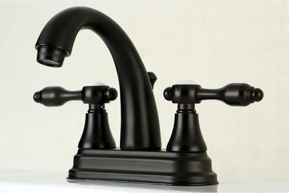 4" Centerset Bathroom Faucet WithBrass Pop-Up, Oil Rubbed Bronze