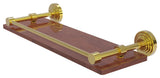 Waverly Place 16" Solid Wood Shelf with Gallery Rail, Polished Brass
