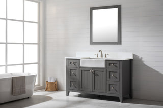 The Alpine Bathroom Vanity, Gray, 54", Single Sink, Freestanding