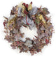 Frosted Wreath with Gold Cedar Accents and Ribbon