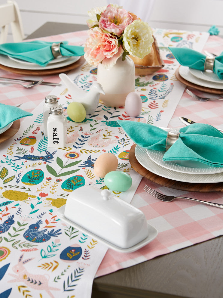 Easter Garden Embellished Table Runner 14X108