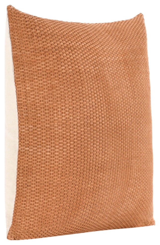 Bassinet 18" Genuine Suede Leather Throw Pillow by Kosas Home, Brown