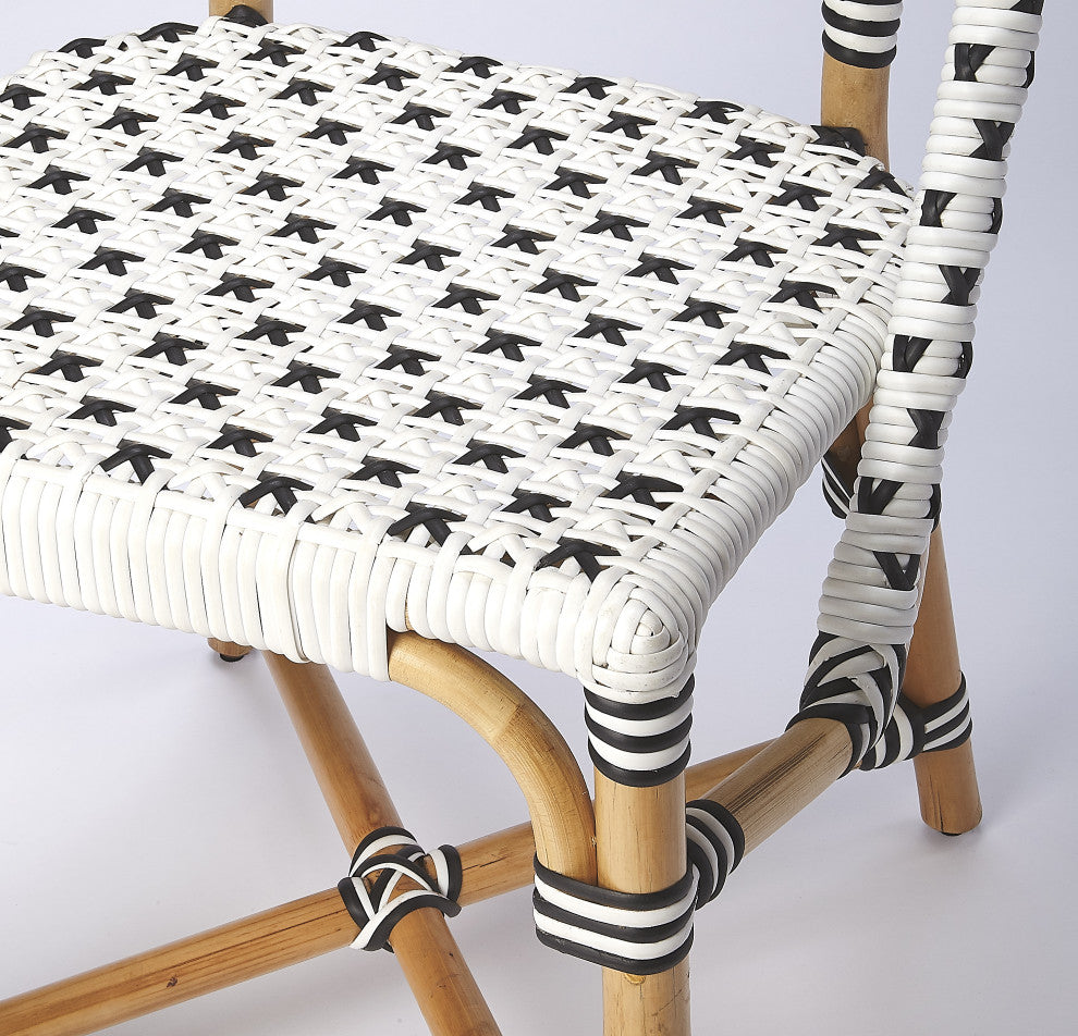 Butler Tenor White & Black Rattan Dining Chair
