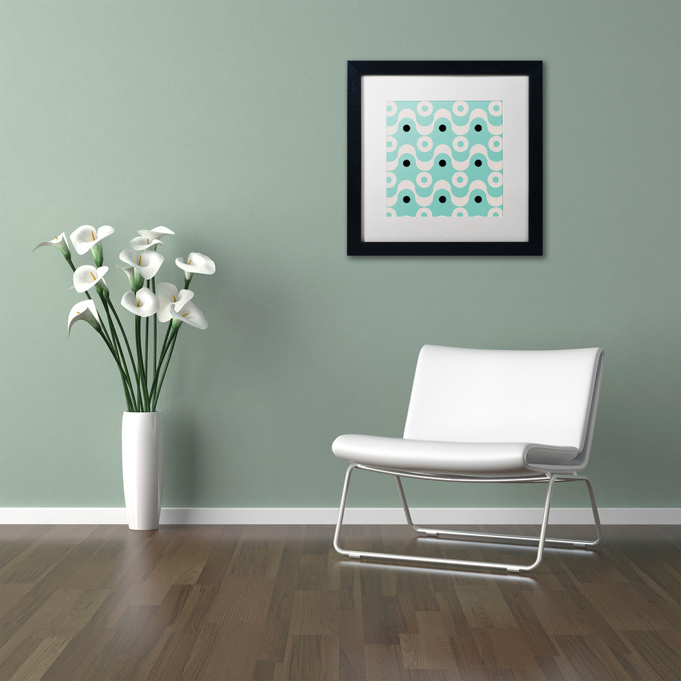 Color Bakery 'Fifties Patterns II' Art, Black Frame, White Matte, 16"x16"