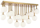 18 Light Halogen Flush Mount Aged Brass Finish with White Glass