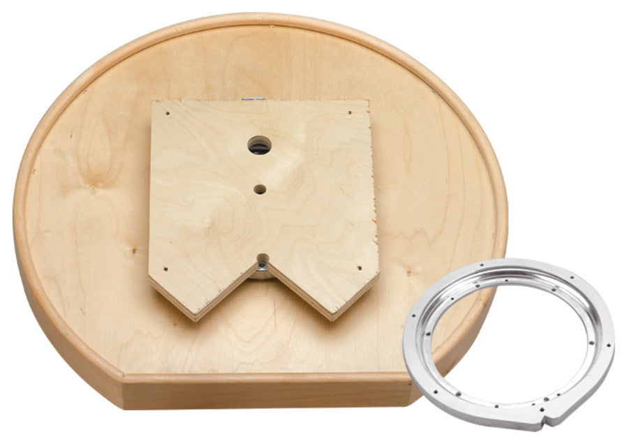 Natural Wood Full Circle Lazy Susan for Corner Base Cabinets With Swivel, 24"