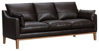 Pompeii 87" Dark Brown Leather Sofa, Dark Brown