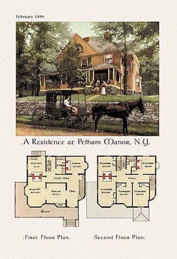 Residence at Pelham Manor- Fine Art Giclee Print 24" x 36"
