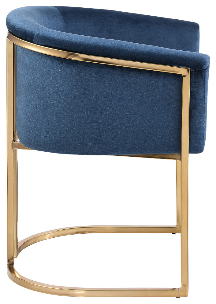 Tierra Velvet Upholstered Dining Chair, Navy
