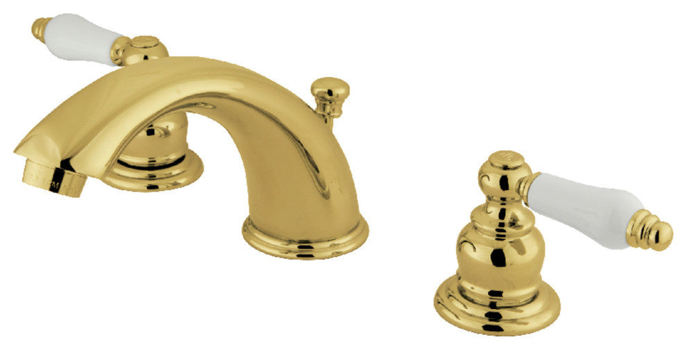 Kingston Brass Widespread Bathroom Faucet With Brass Pop-Up, Polished Brass