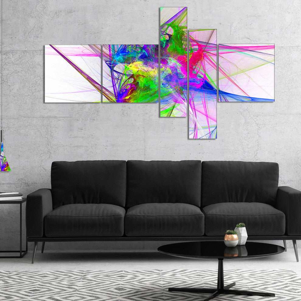 Glowing Ball of Smoke, Abstract Canvas art print, 60"x32", 5 panels