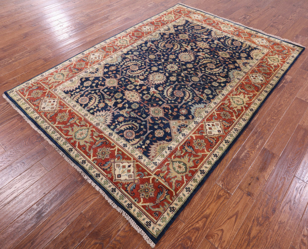 6' 1" X 8' 10" Heriz Serapi Handmade Wool Rug - Q16009