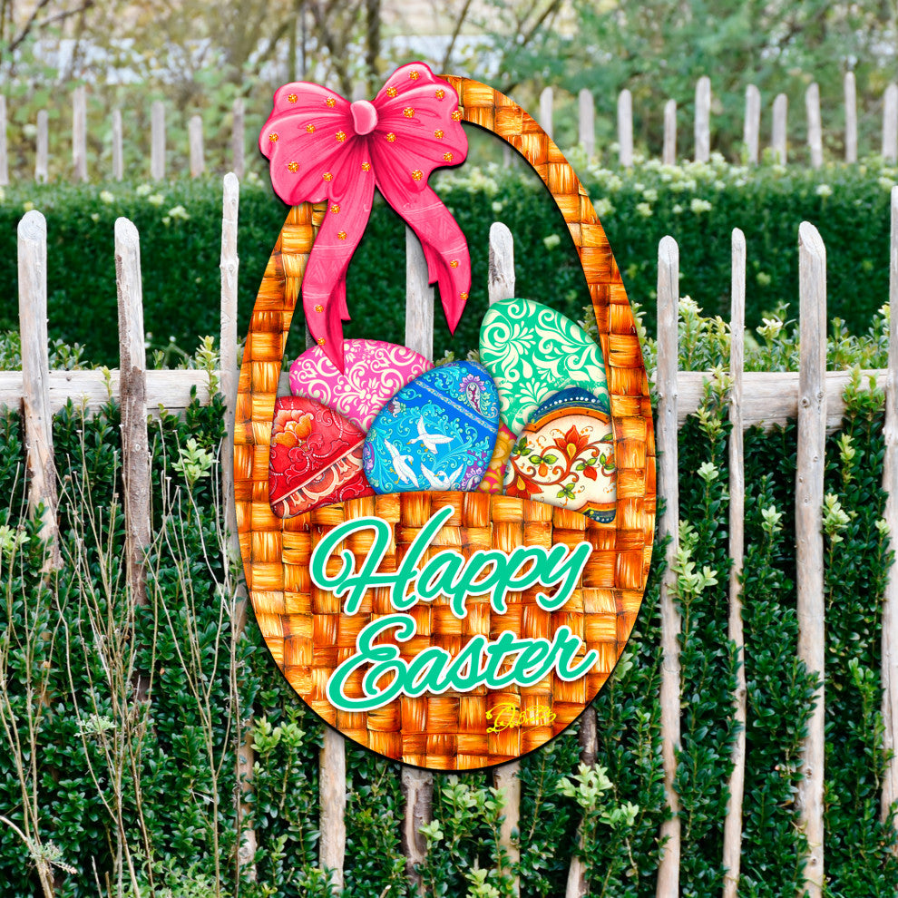 Easter Basket Free Standing  Garden Decor