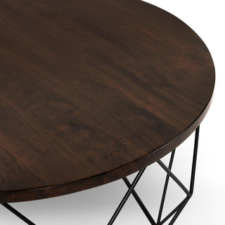 Chester Round Coffee Table by Kosas Home, Dark Brown