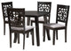 Merit 5-Piece Dining Set, Gray/Dark Brown