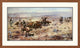 "The Round-Up" Framed Digital Print by Charles M. Russell, 45x27"