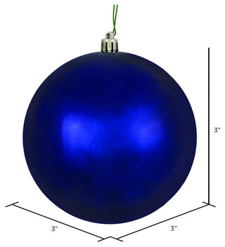 Vickerman 3" Midnight Blue Shiny Ball Ornament, 12 per Bag