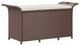 vidaXL Patio Storage Bench with Cushion, Ottoman Bench, 45.7-Inches Long, Brown