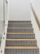 Geo Flowers Peel and Stick Stair Riser Strips, Black, 48"w X 7"h, 6 Sheet