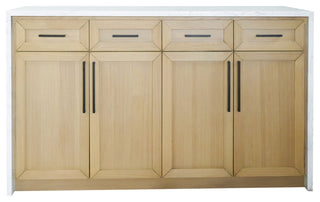 Palisade 60" Kitchen Island, Blonde, Engineered Marble