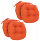 16" Solid Micro Suede Round Tufted Chair Cushions, Set of 4, Tangerine Dream