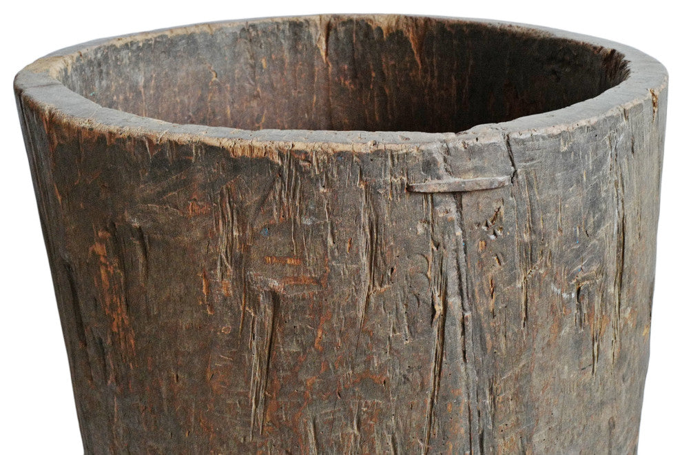 Consigned Giant Naga Wood Trunk Pot 3