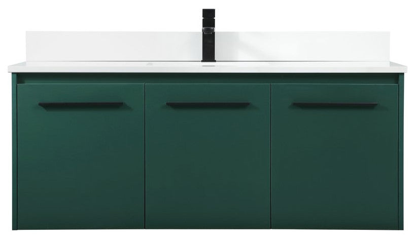 Elegant VF44548MGN-BS 48" Single Bathroom Vanity, Green With Backsplash