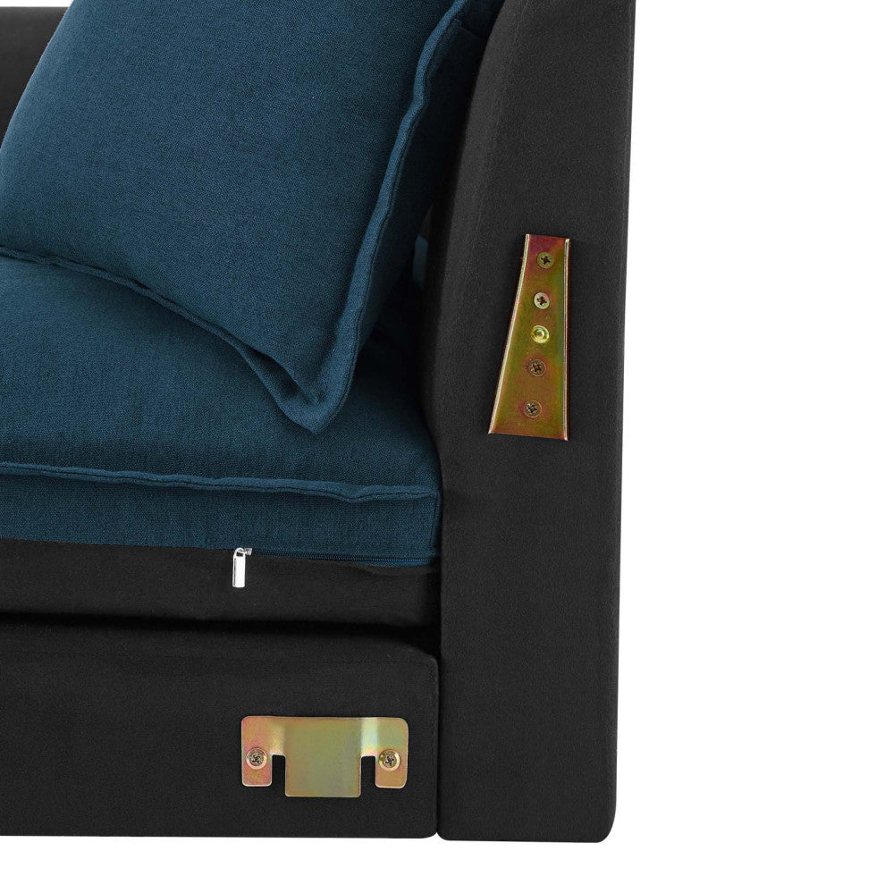 Sofa, Fabric, Navy Blue, Modern, Living Lounge Room Hotel Lobby Hospitality